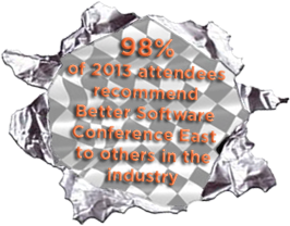 98% of 2013 attendees recommend Better Software Conference East to others in the industry