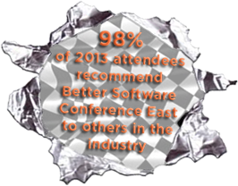 98% of 2013 attendees recommend Better Software Conference East to others in the industry